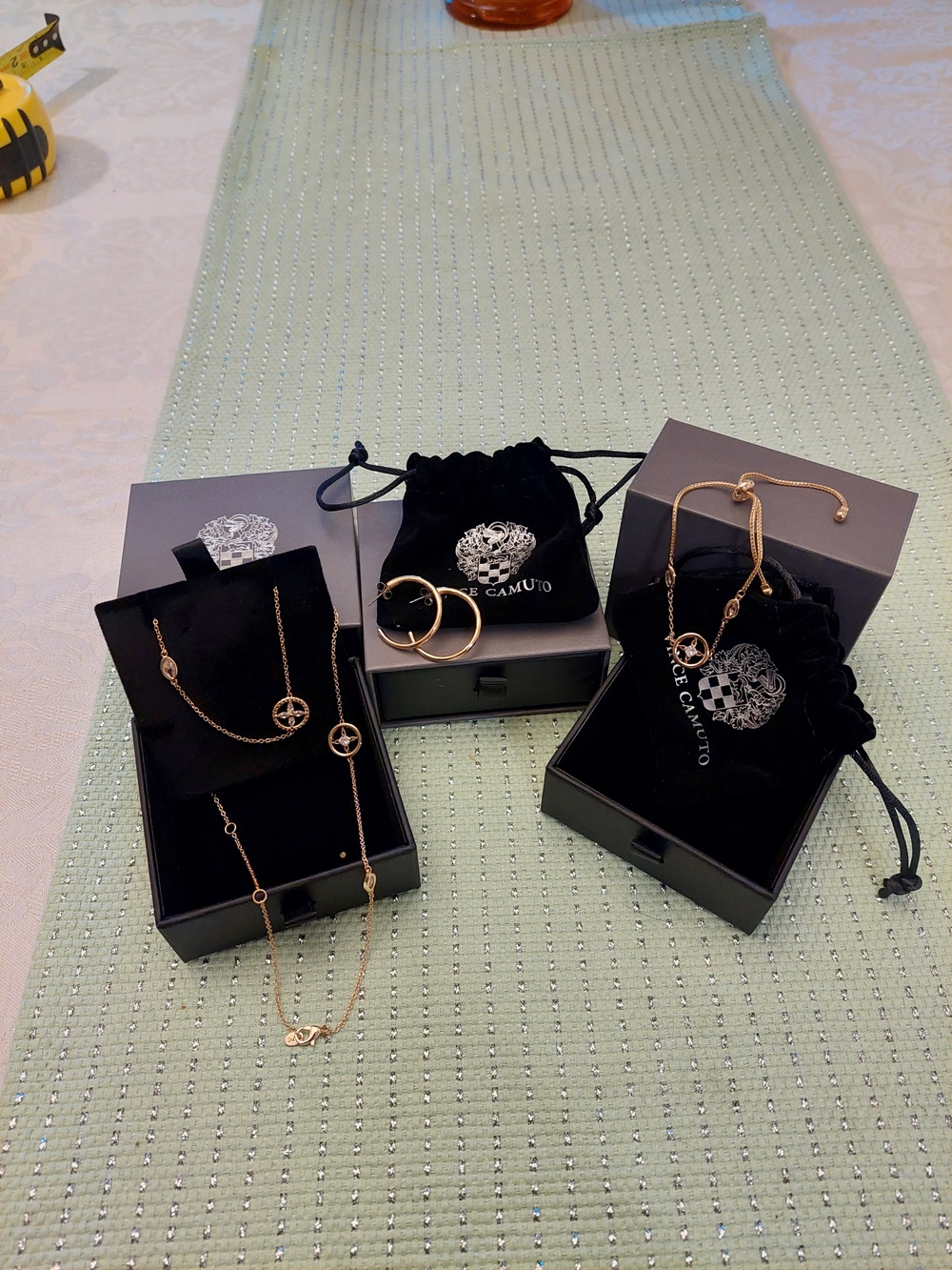 Vince Camuto Gold Tone Necklace, Bracelet & Earing Set - Elegant Women’s Jewelry